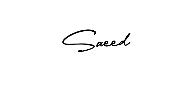 How to make  Saeed name signature. Use AmerikaSignatureDemo-Regular style for creating short signs online. This is the latest handwritten sign.  Saeed signature style 3 images and pictures png