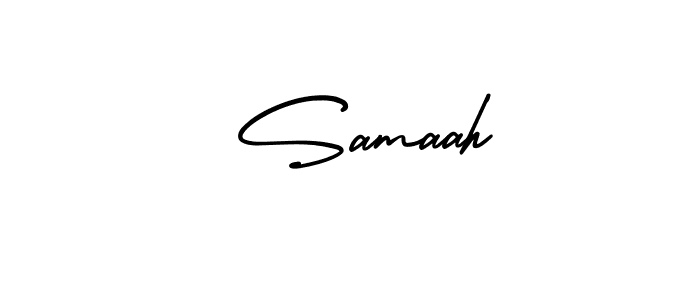 Make a beautiful signature design for name  Samaah. With this signature (AmerikaSignatureDemo-Regular) style, you can create a handwritten signature for free.  Samaah signature style 3 images and pictures png