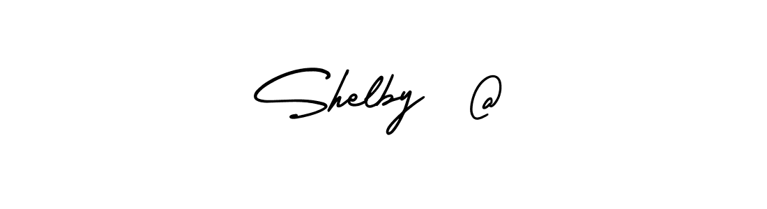 How to make  Shelby  @  name signature. Use AmerikaSignatureDemo-Regular style for creating short signs online. This is the latest handwritten sign.  Shelby  @  signature style 3 images and pictures png