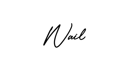 How to Draw  Wail signature style? AmerikaSignatureDemo-Regular is a latest design signature styles for name  Wail.  Wail signature style 3 images and pictures png