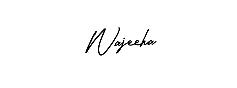 Make a beautiful signature design for name  Wajeeha. With this signature (AmerikaSignatureDemo-Regular) style, you can create a handwritten signature for free.  Wajeeha signature style 3 images and pictures png