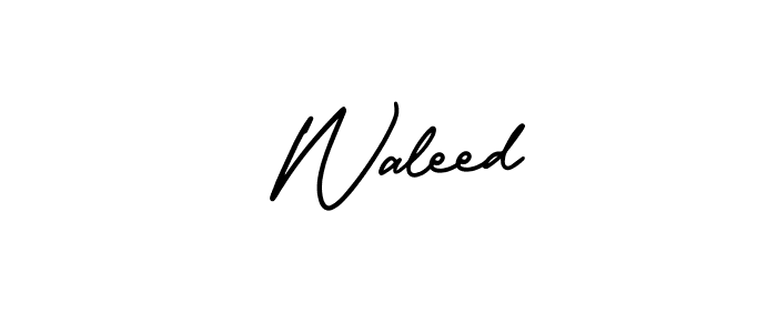 How to make  Waleed name signature. Use AmerikaSignatureDemo-Regular style for creating short signs online. This is the latest handwritten sign.  Waleed signature style 3 images and pictures png