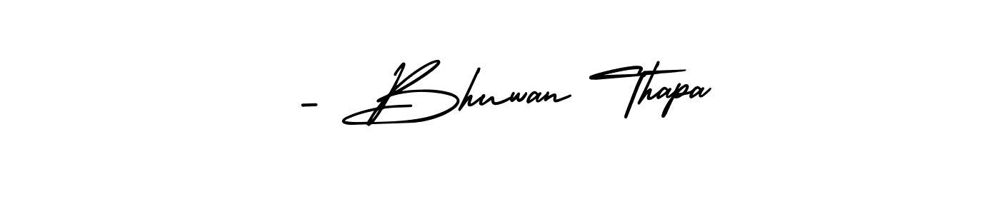 You should practise on your own different ways (AmerikaSignatureDemo-Regular) to write your name (- Bhuwan Thapa) in signature. don't let someone else do it for you. - Bhuwan Thapa signature style 3 images and pictures png