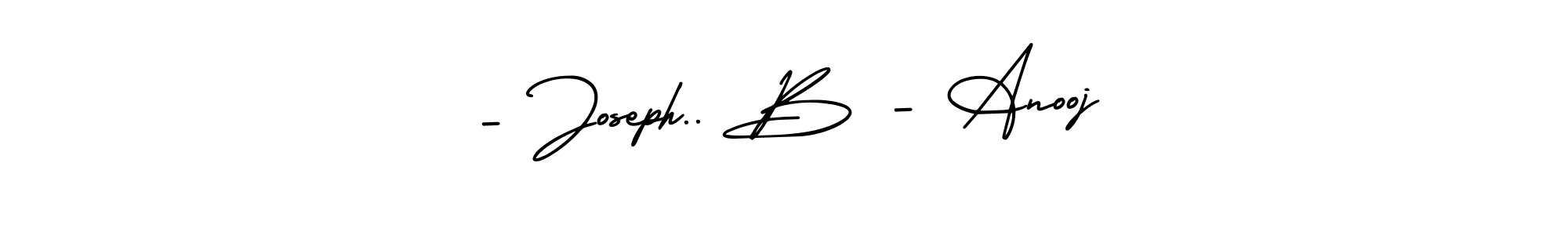 You should practise on your own different ways (AmerikaSignatureDemo-Regular) to write your name (- Joseph.. B - Anooj) in signature. don't let someone else do it for you. - Joseph.. B - Anooj signature style 3 images and pictures png