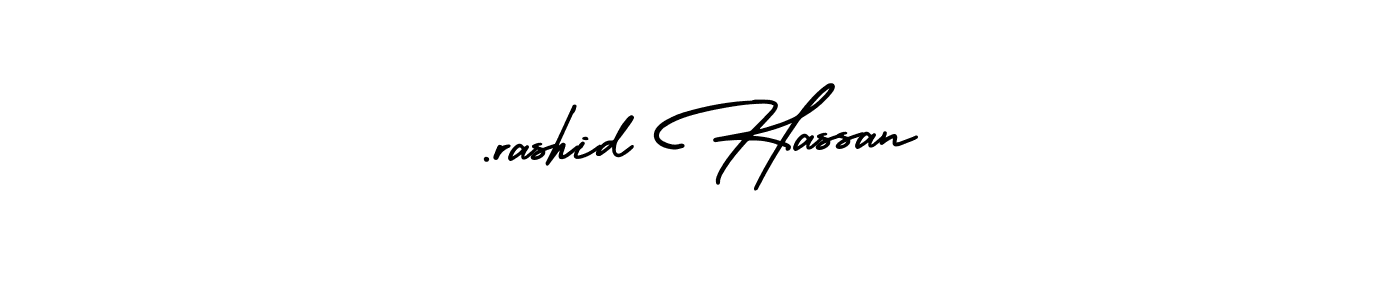 The best way (AmerikaSignatureDemo-Regular) to make a short signature is to pick only two or three words in your name. The name .rashid Hassan include a total of six letters. For converting this name. .rashid Hassan signature style 3 images and pictures png