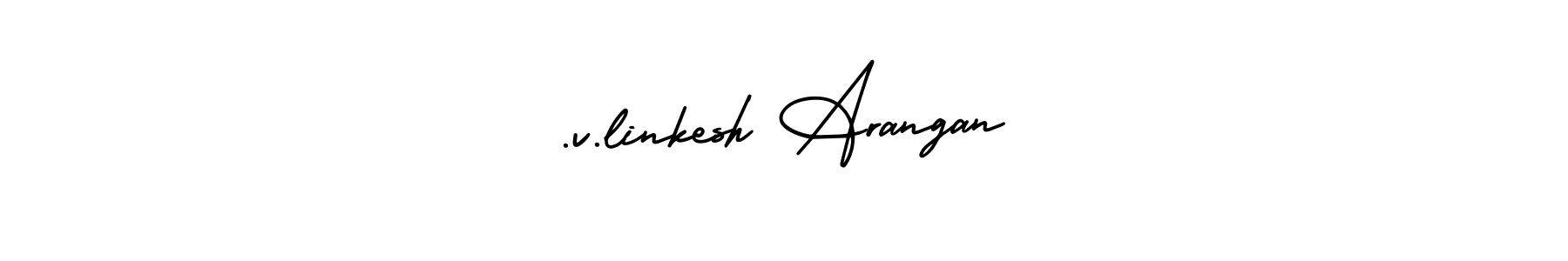 The best way (AmerikaSignatureDemo-Regular) to make a short signature is to pick only two or three words in your name. The name .v.linkesh Arangan include a total of six letters. For converting this name. .v.linkesh Arangan signature style 3 images and pictures png