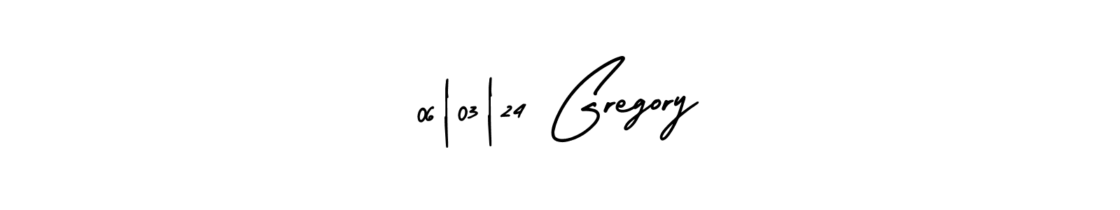 The best way (AmerikaSignatureDemo-Regular) to make a short signature is to pick only two or three words in your name. The name 06|03|24 Gregory include a total of six letters. For converting this name. 06|03|24 Gregory signature style 3 images and pictures png