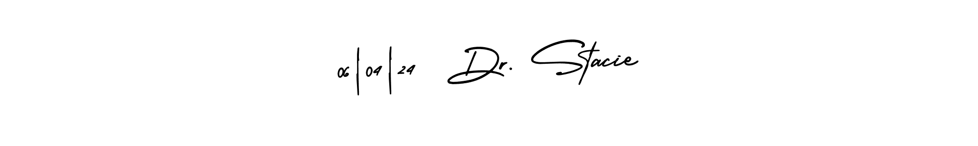 How to make 06|04|24  Dr. Stacie name signature. Use AmerikaSignatureDemo-Regular style for creating short signs online. This is the latest handwritten sign. 06|04|24  Dr. Stacie signature style 3 images and pictures png