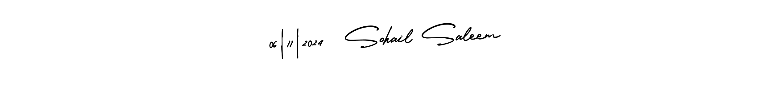 How to make 06|11|2024  Sohail Saleem signature? AmerikaSignatureDemo-Regular is a professional autograph style. Create handwritten signature for 06|11|2024  Sohail Saleem name. 06|11|2024  Sohail Saleem signature style 3 images and pictures png