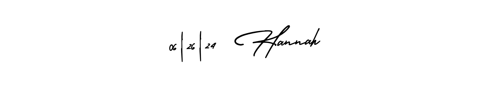 Design your own signature with our free online signature maker. With this signature software, you can create a handwritten (AmerikaSignatureDemo-Regular) signature for name 06|26|24  Hannah. 06|26|24  Hannah signature style 3 images and pictures png