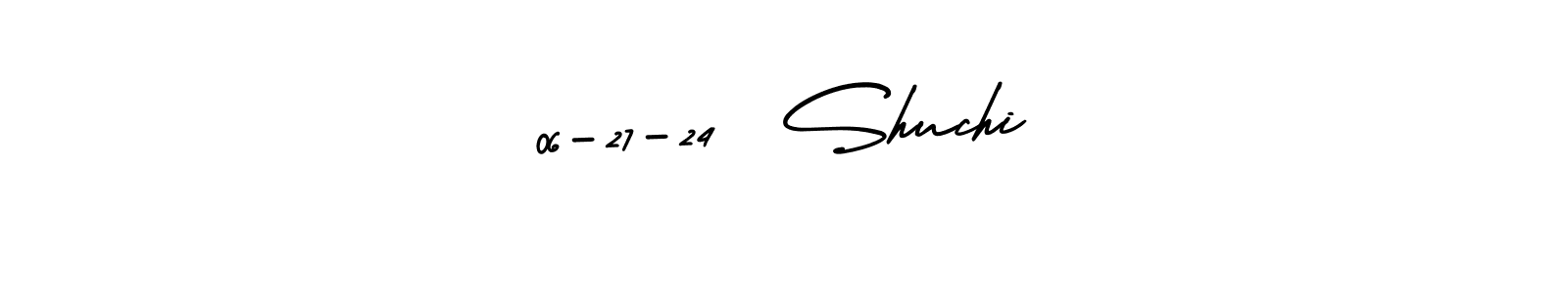 Make a beautiful signature design for name 06-27-24  Shuchi. With this signature (AmerikaSignatureDemo-Regular) style, you can create a handwritten signature for free. 06-27-24  Shuchi signature style 3 images and pictures png
