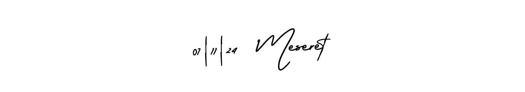 Use a signature maker to create a handwritten signature online. With this signature software, you can design (AmerikaSignatureDemo-Regular) your own signature for name 07|11|24  Meseret. 07|11|24  Meseret signature style 3 images and pictures png