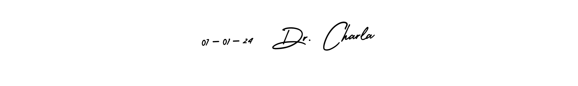 Use a signature maker to create a handwritten signature online. With this signature software, you can design (AmerikaSignatureDemo-Regular) your own signature for name 07-01-24  Dr. Charla. 07-01-24  Dr. Charla signature style 3 images and pictures png