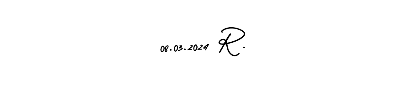 How to make 08.03.2024 R. name signature. Use AmerikaSignatureDemo-Regular style for creating short signs online. This is the latest handwritten sign. 08.03.2024 R. signature style 3 images and pictures png