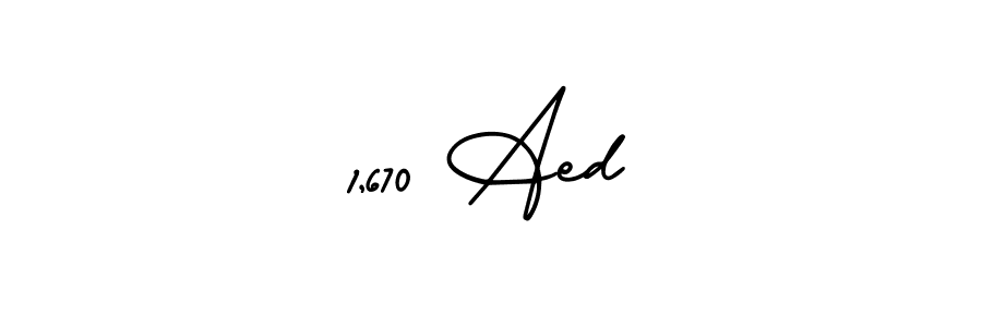 1,670 Aed stylish signature style. Best Handwritten Sign (AmerikaSignatureDemo-Regular) for my name. Handwritten Signature Collection Ideas for my name 1,670 Aed. 1,670 Aed signature style 3 images and pictures png