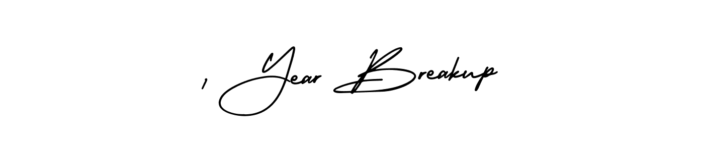 Similarly AmerikaSignatureDemo-Regular is the best handwritten signature design. Signature creator online .You can use it as an online autograph creator for name 1 Year Breakup. 1 Year Breakup signature style 3 images and pictures png