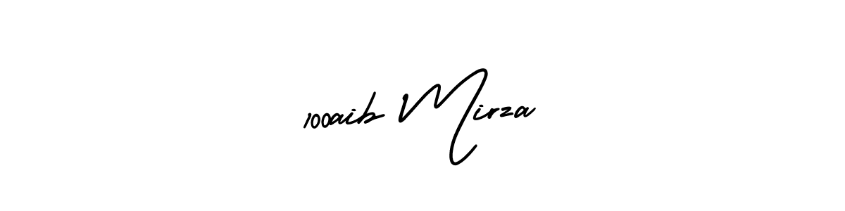 The best way (AmerikaSignatureDemo-Regular) to make a short signature is to pick only two or three words in your name. The name 100aib Mirza include a total of six letters. For converting this name. 100aib Mirza signature style 3 images and pictures png