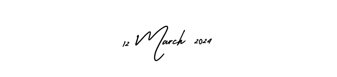 You should practise on your own different ways (AmerikaSignatureDemo-Regular) to write your name (12 March 2024) in signature. don't let someone else do it for you. 12 March 2024 signature style 3 images and pictures png