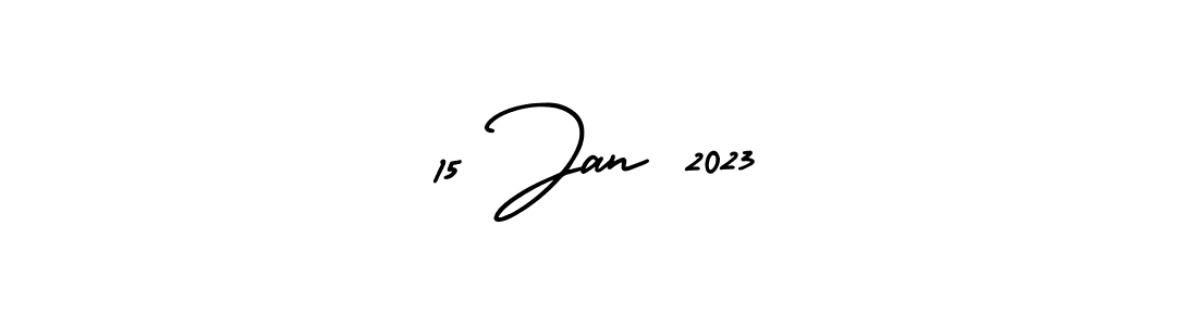 Use a signature maker to create a handwritten signature online. With this signature software, you can design (AmerikaSignatureDemo-Regular) your own signature for name 15 Jan 2023. 15 Jan 2023 signature style 3 images and pictures png