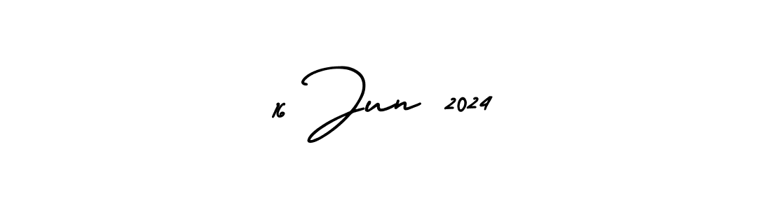 You should practise on your own different ways (AmerikaSignatureDemo-Regular) to write your name (16 Jun 2024) in signature. don't let someone else do it for you. 16 Jun 2024 signature style 3 images and pictures png