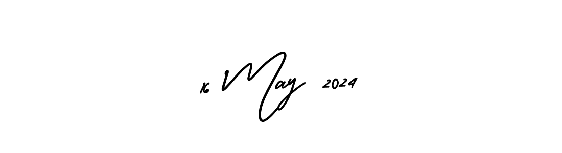 Create a beautiful signature design for name 16 May 2024. With this signature (AmerikaSignatureDemo-Regular) fonts, you can make a handwritten signature for free. 16 May 2024 signature style 3 images and pictures png