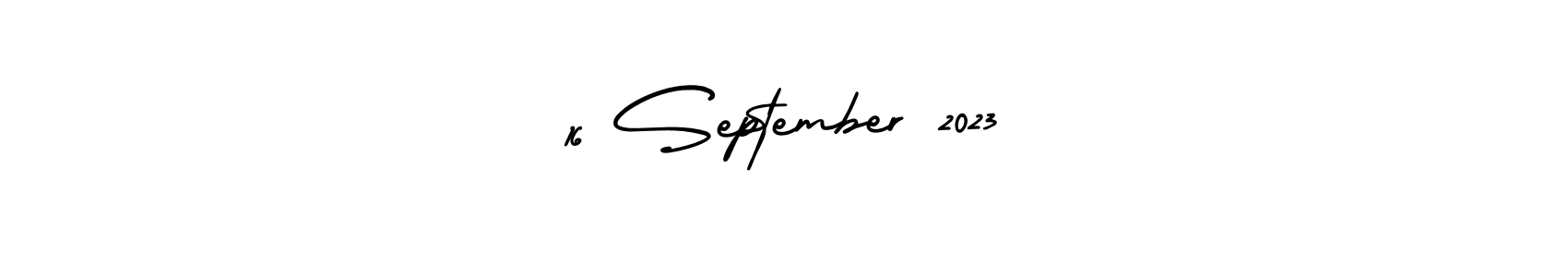 How to Draw 16 September 2023 signature style? AmerikaSignatureDemo-Regular is a latest design signature styles for name 16 September 2023. 16 September 2023 signature style 3 images and pictures png