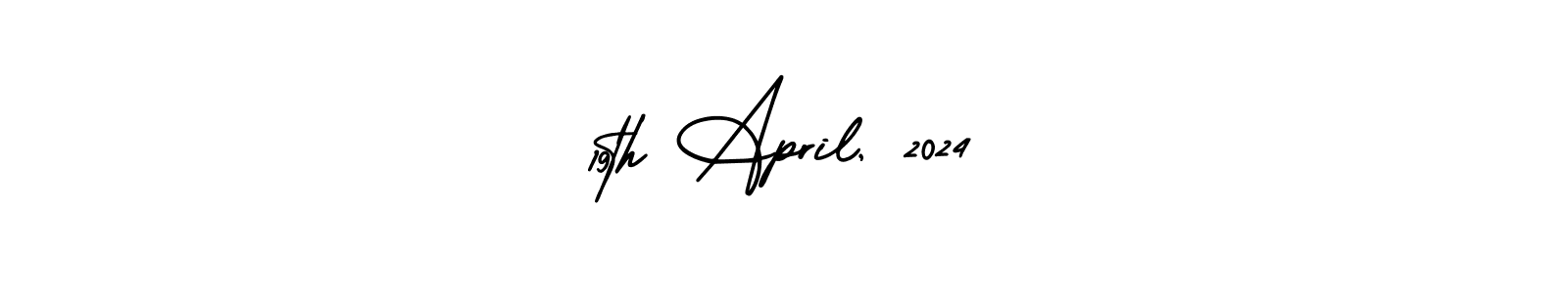 Use a signature maker to create a handwritten signature online. With this signature software, you can design (AmerikaSignatureDemo-Regular) your own signature for name 19th April, 2024. 19th April, 2024 signature style 3 images and pictures png