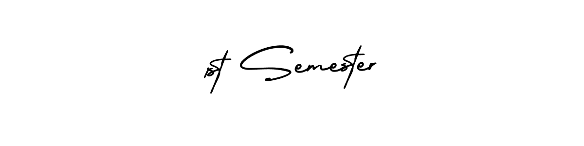 Make a beautiful signature design for name 1st Semester. With this signature (AmerikaSignatureDemo-Regular) style, you can create a handwritten signature for free. 1st Semester signature style 3 images and pictures png