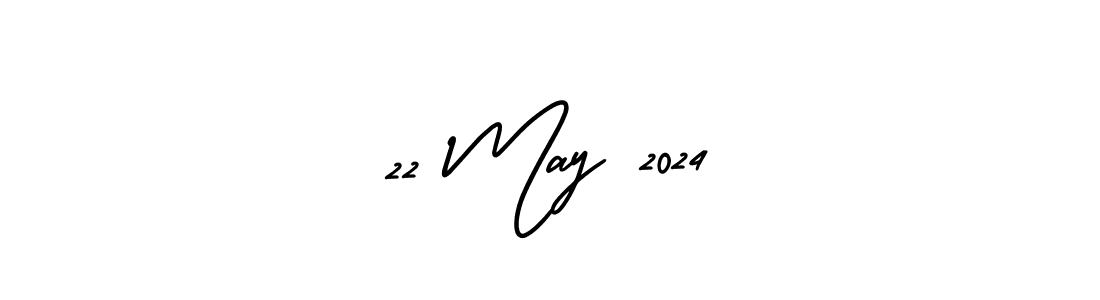 Create a beautiful signature design for name 22 May 2024. With this signature (AmerikaSignatureDemo-Regular) fonts, you can make a handwritten signature for free. 22 May 2024 signature style 3 images and pictures png