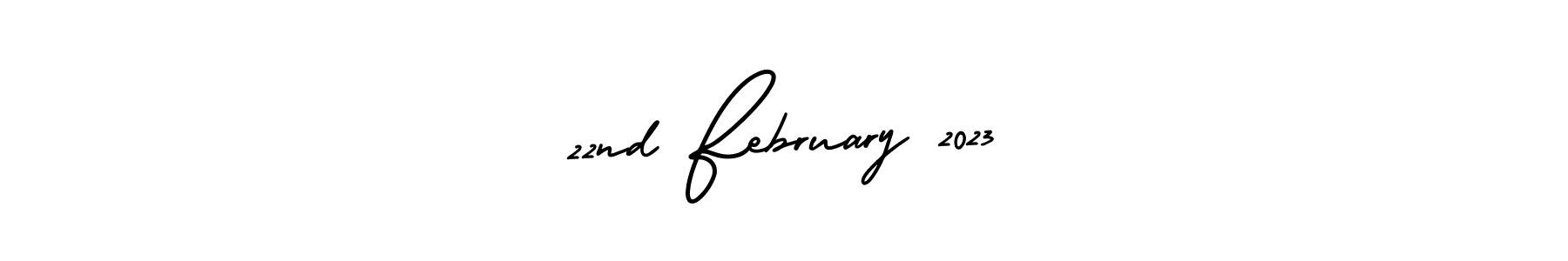 Make a beautiful signature design for name 22nd February 2023. With this signature (AmerikaSignatureDemo-Regular) style, you can create a handwritten signature for free. 22nd February 2023 signature style 3 images and pictures png