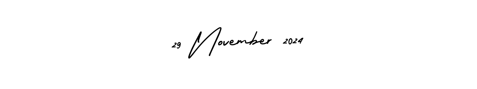 This is the best signature style for the 29 November 2024 name. Also you like these signature font (AmerikaSignatureDemo-Regular). Mix name signature. 29 November 2024 signature style 3 images and pictures png