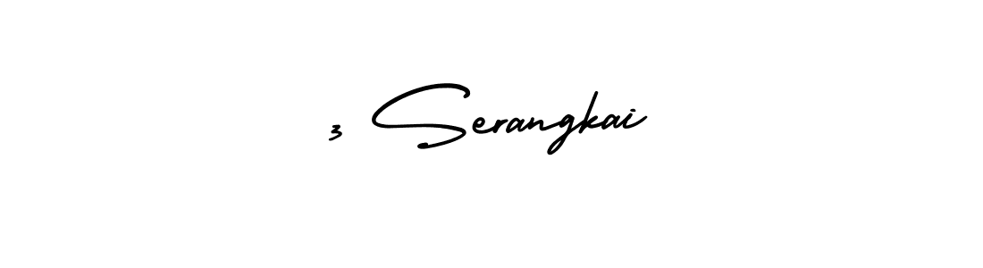 3 Serangkai stylish signature style. Best Handwritten Sign (AmerikaSignatureDemo-Regular) for my name. Handwritten Signature Collection Ideas for my name 3 Serangkai. 3 Serangkai signature style 3 images and pictures png