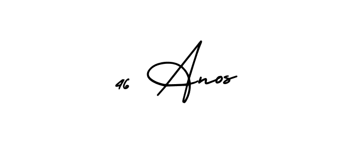 Also You can easily find your signature by using the search form. We will create 46 Anos name handwritten signature images for you free of cost using AmerikaSignatureDemo-Regular sign style. 46 Anos signature style 3 images and pictures png