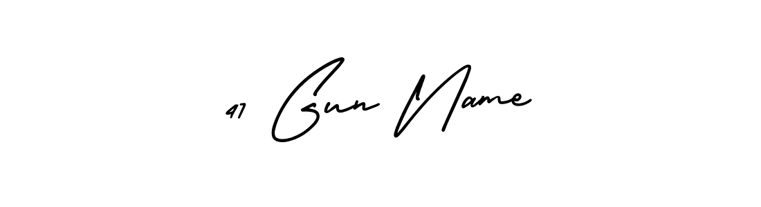 See photos of 47 Gun Name official signature by Spectra . Check more albums & portfolios. Read reviews & check more about AmerikaSignatureDemo-Regular font. 47 Gun Name signature style 3 images and pictures png