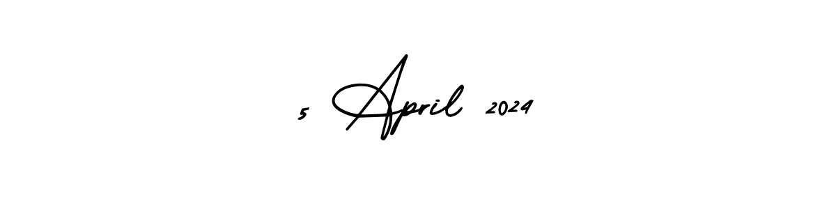 Use a signature maker to create a handwritten signature online. With this signature software, you can design (AmerikaSignatureDemo-Regular) your own signature for name 5 April 2024. 5 April 2024 signature style 3 images and pictures png