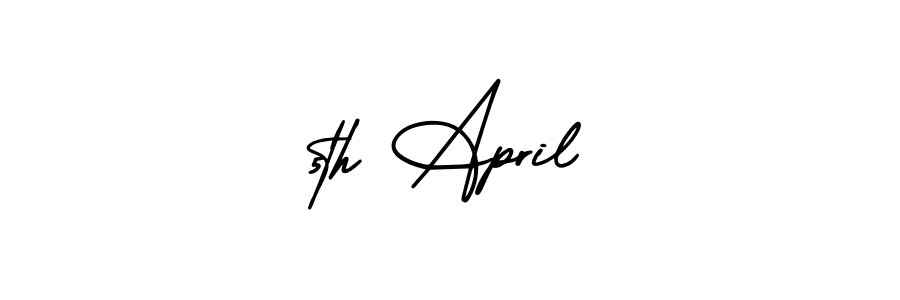 Design your own signature with our free online signature maker. With this signature software, you can create a handwritten (AmerikaSignatureDemo-Regular) signature for name 5th April. 5th April signature style 3 images and pictures png