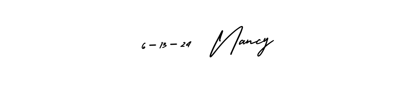 How to make 6-13-24  Nancy name signature. Use AmerikaSignatureDemo-Regular style for creating short signs online. This is the latest handwritten sign. 6-13-24  Nancy signature style 3 images and pictures png