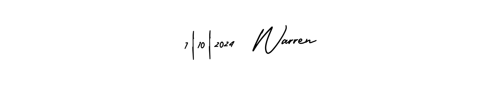 AmerikaSignatureDemo-Regular is a professional signature style that is perfect for those who want to add a touch of class to their signature. It is also a great choice for those who want to make their signature more unique. Get 7|10|2024  Warren name to fancy signature for free. 7|10|2024  Warren signature style 3 images and pictures png