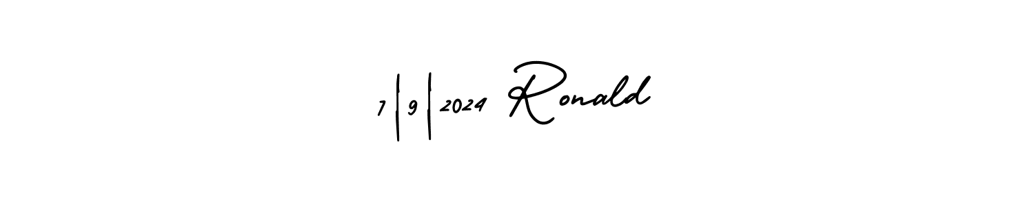 The best way (AmerikaSignatureDemo-Regular) to make a short signature is to pick only two or three words in your name. The name 7|9|2024 Ronald include a total of six letters. For converting this name. 7|9|2024 Ronald signature style 3 images and pictures png