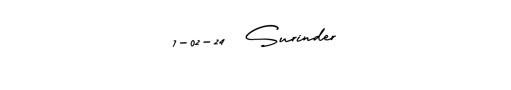 Also we have 7-02-24  Surinder name is the best signature style. Create professional handwritten signature collection using AmerikaSignatureDemo-Regular autograph style. 7-02-24  Surinder signature style 3 images and pictures png