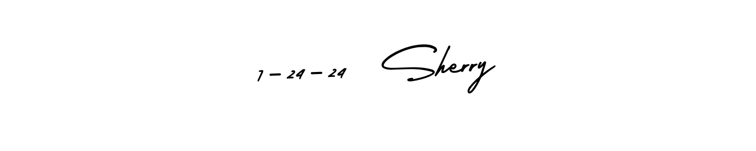 This is the best signature style for the 7-24-24  Sherry name. Also you like these signature font (AmerikaSignatureDemo-Regular). Mix name signature. 7-24-24  Sherry signature style 3 images and pictures png