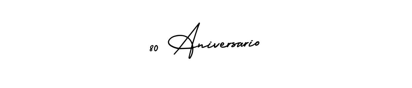 The best way (AmerikaSignatureDemo-Regular) to make a short signature is to pick only two or three words in your name. The name 80 Aniversario include a total of six letters. For converting this name. 80 Aniversario signature style 3 images and pictures png