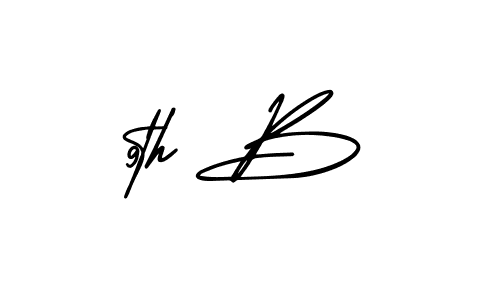 9th B stylish signature style. Best Handwritten Sign (AmerikaSignatureDemo-Regular) for my name. Handwritten Signature Collection Ideas for my name 9th B. 9th B signature style 3 images and pictures png