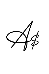 Use a signature maker to create a handwritten signature online. With this signature software, you can design (AmerikaSignatureDemo-Regular) your own signature for name A$. A$ signature style 3 images and pictures png