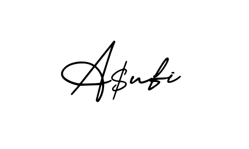 Use a signature maker to create a handwritten signature online. With this signature software, you can design (AmerikaSignatureDemo-Regular) your own signature for name A$ufi. A$ufi signature style 3 images and pictures png