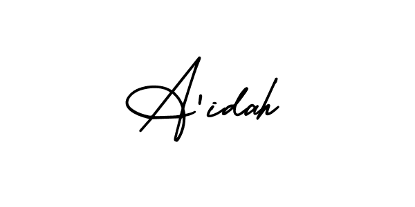 Make a beautiful signature design for name A'idah. Use this online signature maker to create a handwritten signature for free. A'idah signature style 3 images and pictures png
