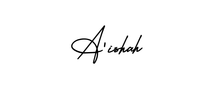 Also You can easily find your signature by using the search form. We will create A'ishah name handwritten signature images for you free of cost using AmerikaSignatureDemo-Regular sign style. A'ishah signature style 3 images and pictures png