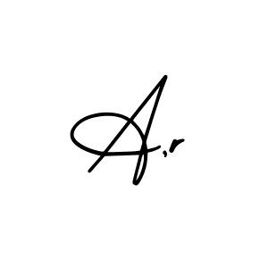 How to make A,r name signature. Use AmerikaSignatureDemo-Regular style for creating short signs online. This is the latest handwritten sign. A,r signature style 3 images and pictures png