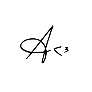 How to make A<3 name signature. Use AmerikaSignatureDemo-Regular style for creating short signs online. This is the latest handwritten sign. A<3 signature style 3 images and pictures png