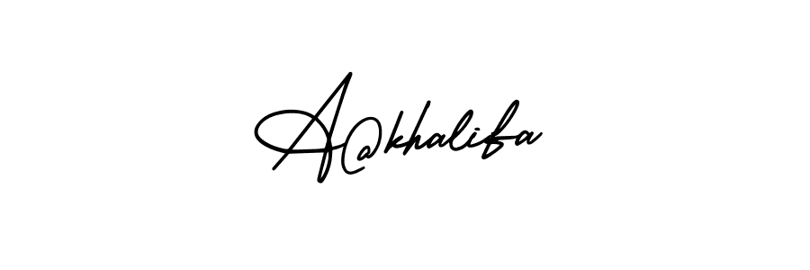 Similarly AmerikaSignatureDemo-Regular is the best handwritten signature design. Signature creator online .You can use it as an online autograph creator for name A@khalifa. A@khalifa signature style 3 images and pictures png